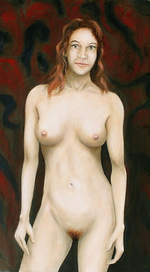 Fine Art Female Nude Standing Painting by G Linsenmayer