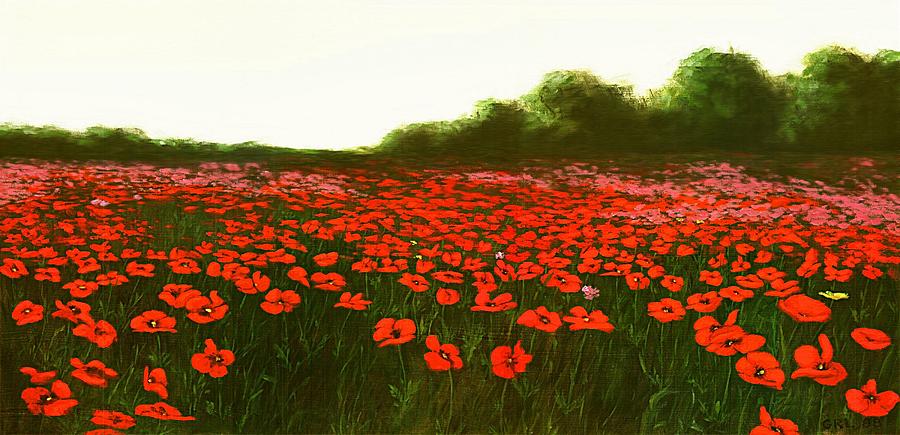 Fine Art Oil Painting Poppies Emerald Isle Painting by G Linsenmayer