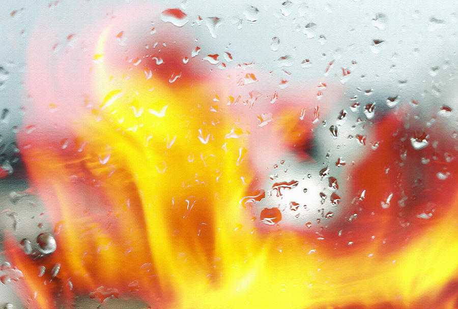 Abstract Photograph - Fire and Rain Abstract 2 by Steve Ohlsen