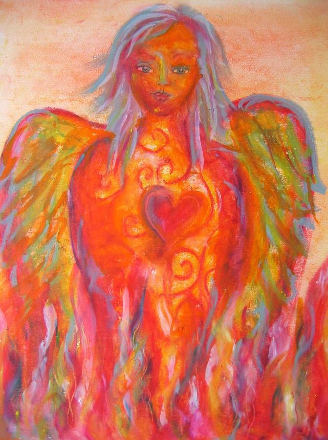 Fire Angel Drawing by Suzan  Sommers