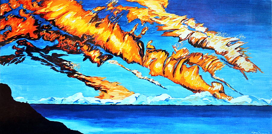 Fire Clouds Painting by Gregory Merlin Brown