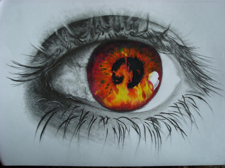 Fire Eye Drawing by Jenna Driscoll Pixels