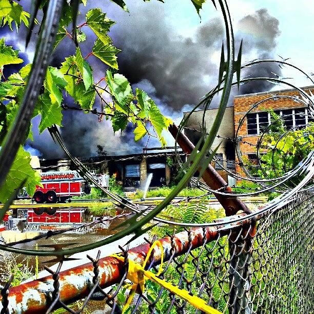Detroit Photograph - #fire #firetruck #barbedwire #razorwire by Harvey Christian
