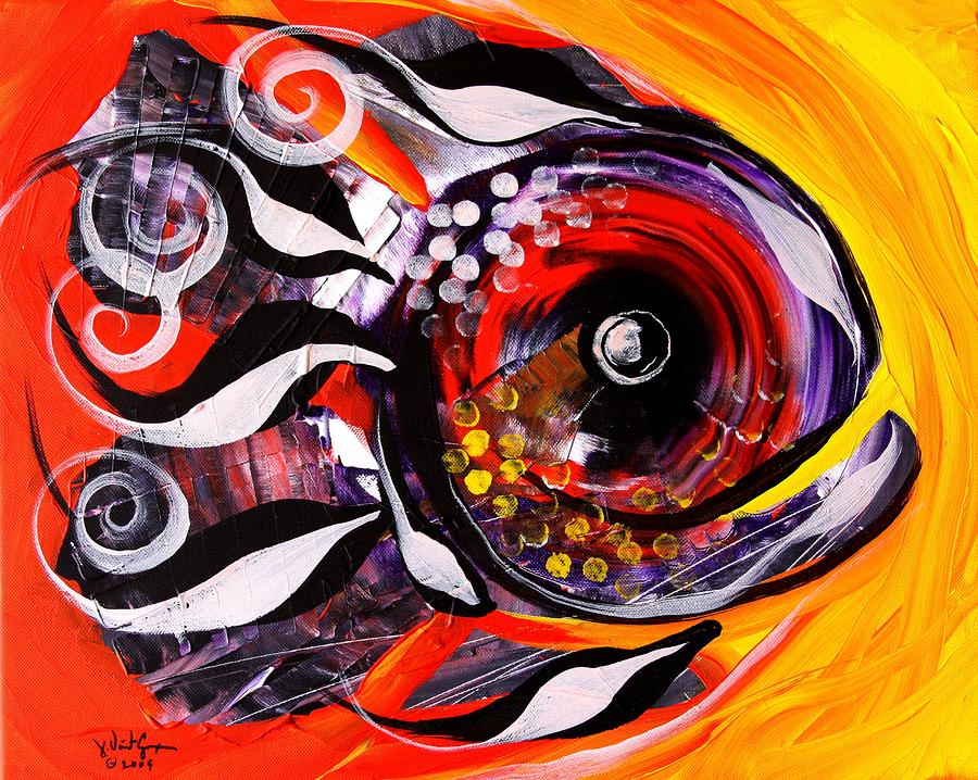 Fire Fish Four and a Half Painting by J Vincent Scarpace