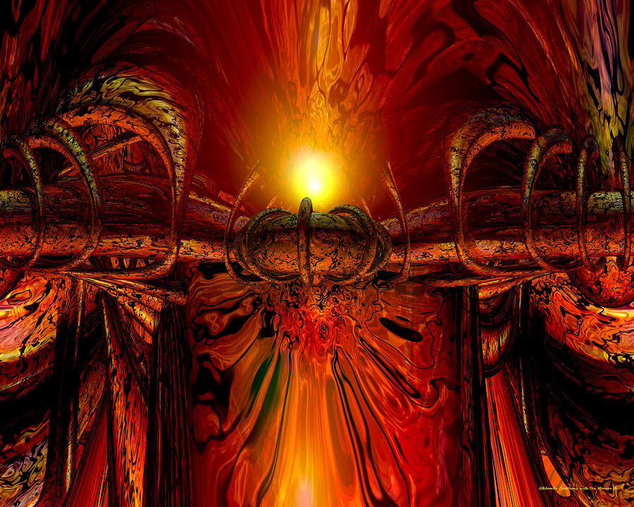 Abstract Digital Art - Fire In the Abstract Sky Fx  by G Adam Orosco