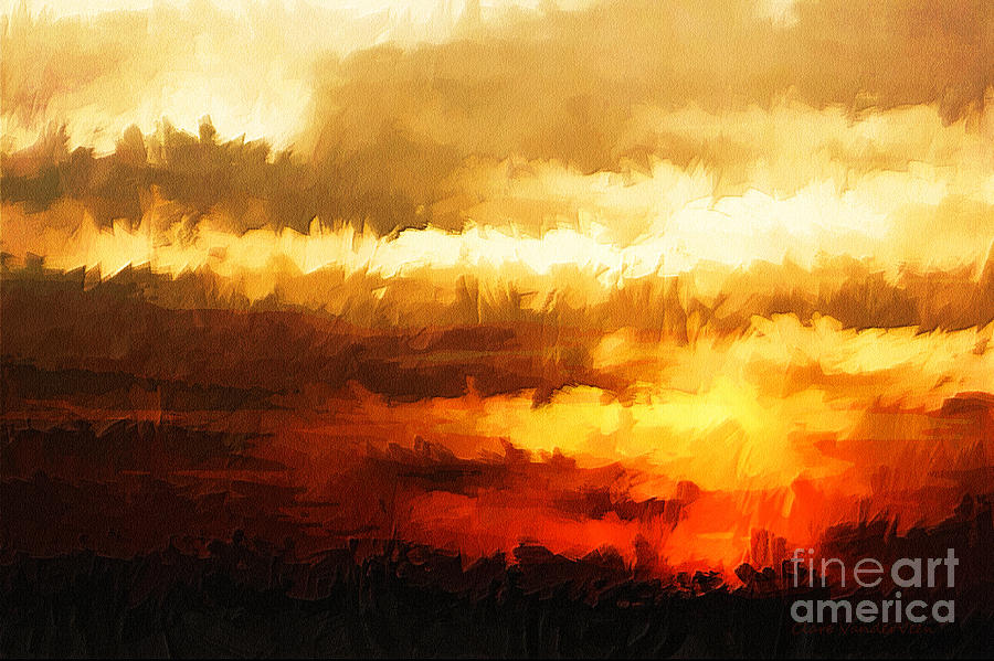 Abstract Photograph - Fire In The Sky by Clare VanderVeen