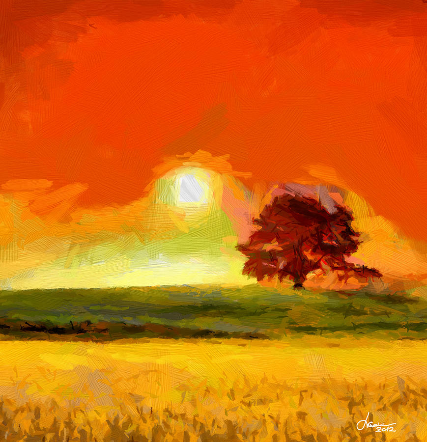 Sunset Painting - Fire in the Sky by Vincent DiNovici