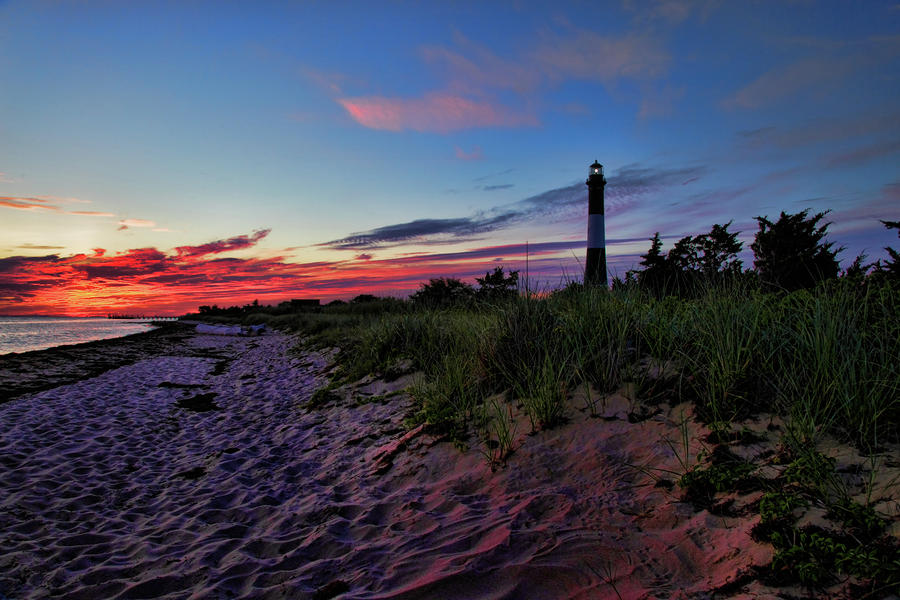 Lighthouse Photograph - Fire Island Sunrise by Rick Berk