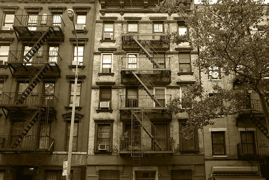 Fire ladders of typical New york building Photograph by Perry Van Munster
