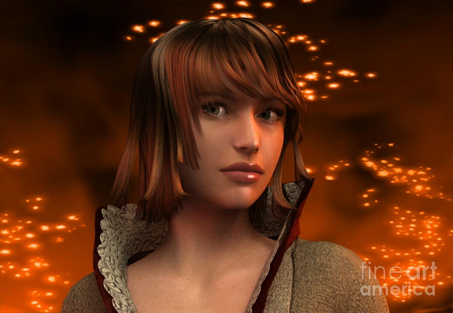 Fire Lady 3d Digital Art by Stanley Morganstein