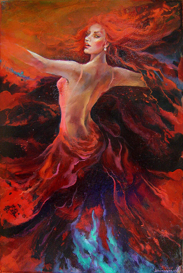 Impressionism Painting - Fire by Nelya Shenklyarska