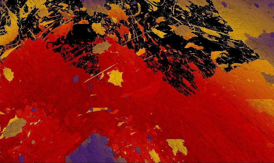 Abstract Digital Art - Fire On The Hill by Nancy Forever