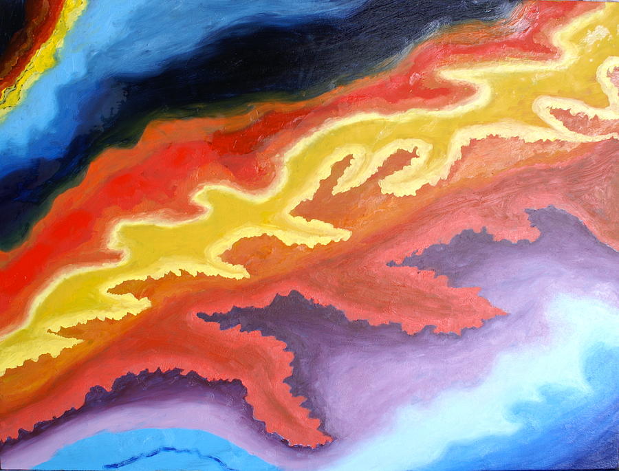 Abstract Painting - Fire storm by Brian Leverton