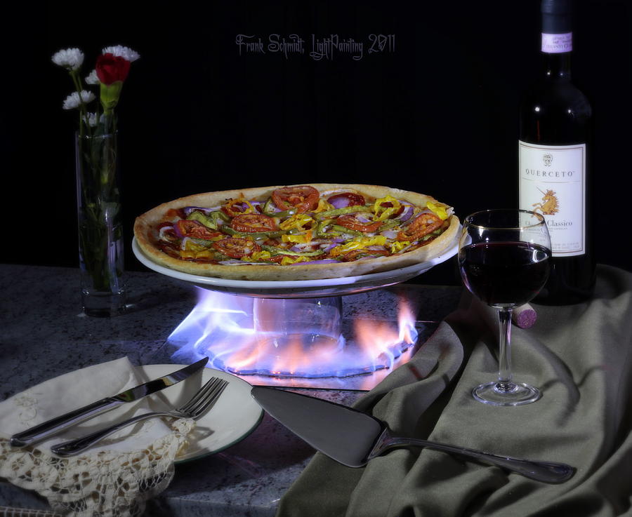 Wine Photograph - Fire under Pizza by Frank Schmidt