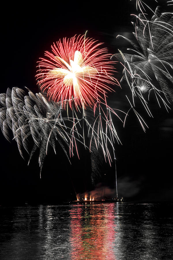 Fireworks On The Lake Photograph by Nick Mares