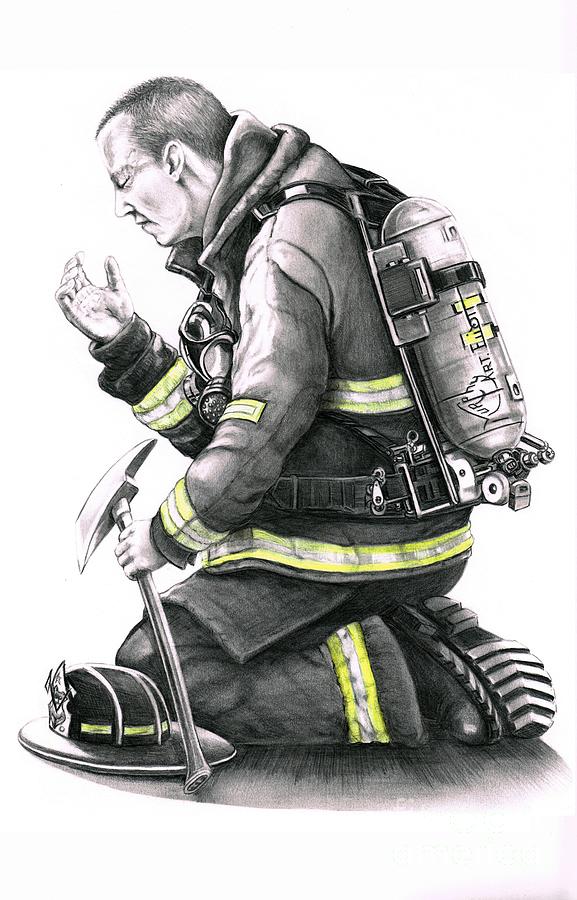 fire man drawing