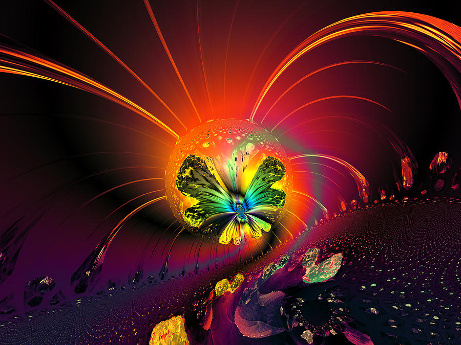 Abstract Digital Art - Firefly by Claude McCoy