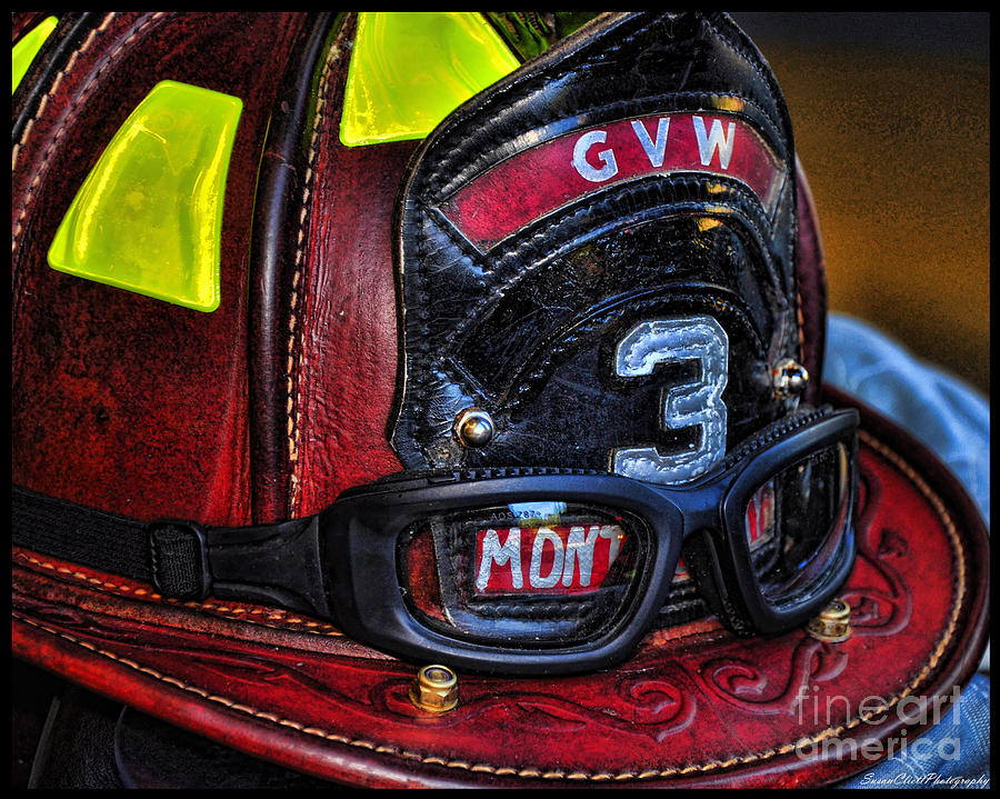Fireman Helmet Photograph by Susan Cliett