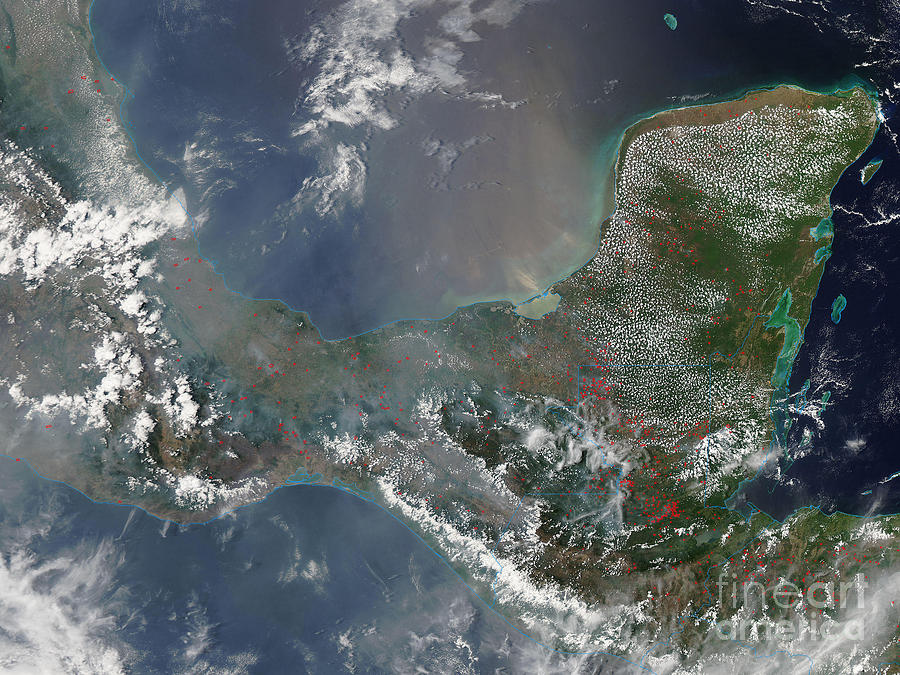Fires In Mexico And Central America Photograph by Nasa