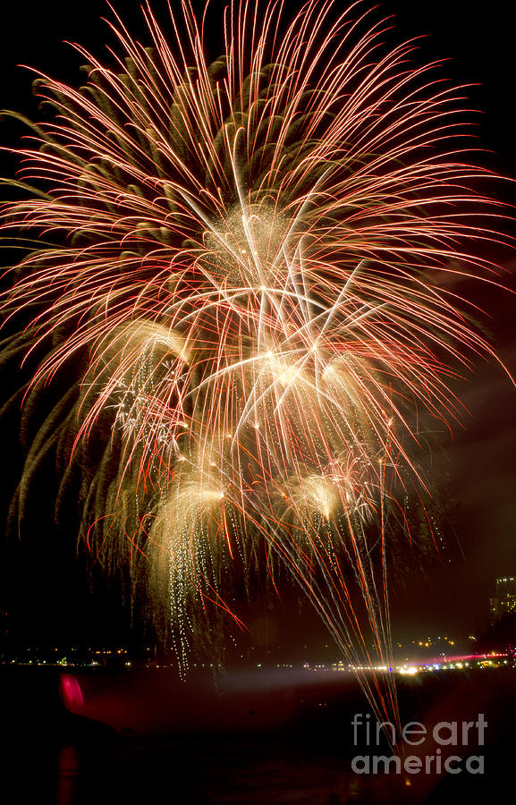 Fireworks at Niagara Falls Photograph by JT Lewis