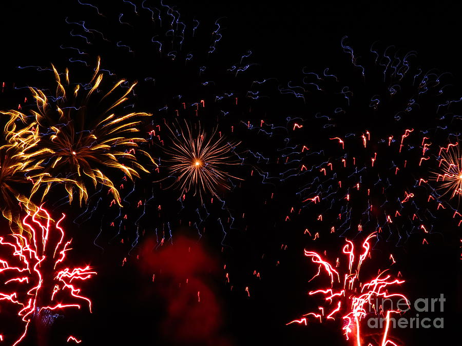 Summer Photograph - Fireworks at Oshkosh Airventure 2012. 01 by Ausra Huntington nee Paulauskaite