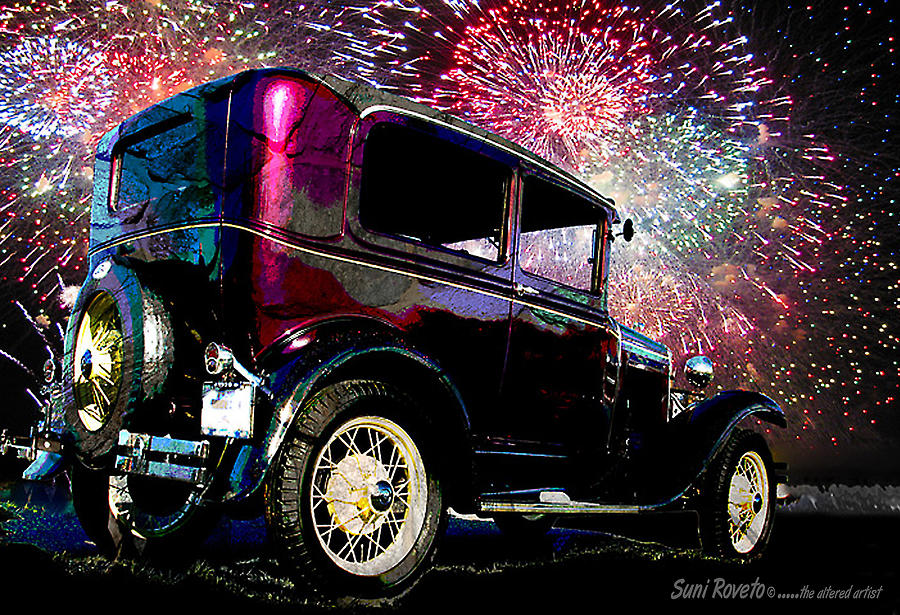 Fireworks In The Ford Painting by Suni Roveto
