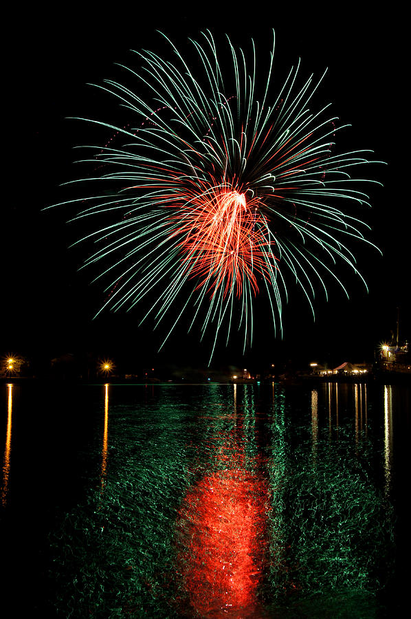 Fireworks of Green and Red Photograph by Bill Pevlor