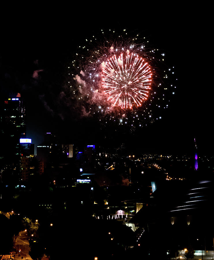Fireworks over Perth Photograph by Harry Strharsky