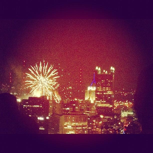 Fireworks Over Pittsburgh Photograph by Anne Marie