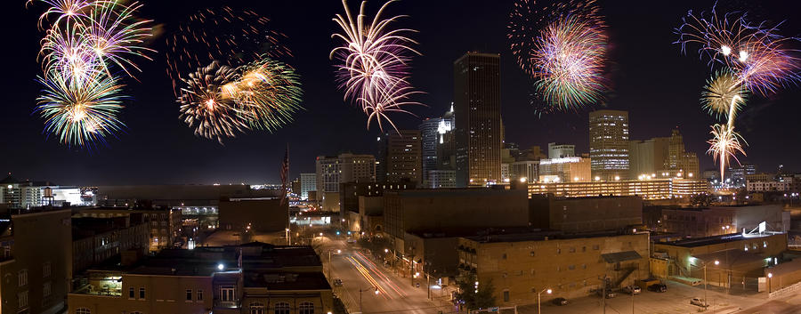 Fireworks Over The City Photograph by Ricky Barnard