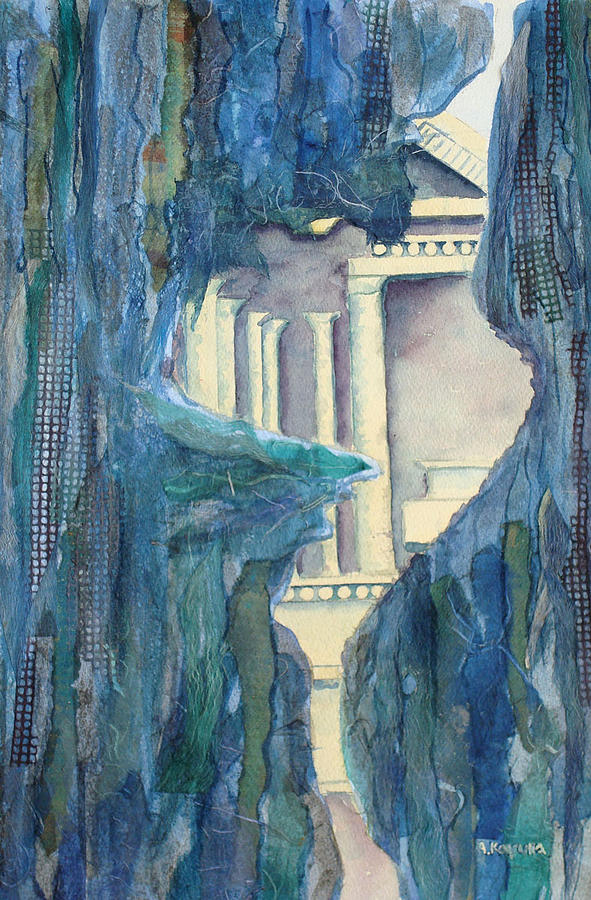 Temple Painting - First Glimpse of Petra by Alice Kayuha