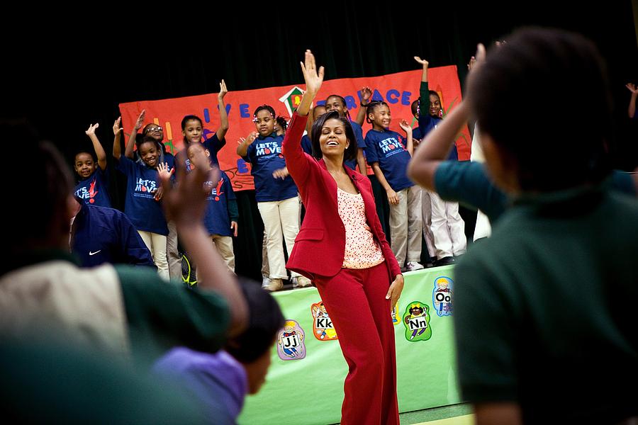 First Lady Michelle Obama Exercises Photograph by Everett - Pixels