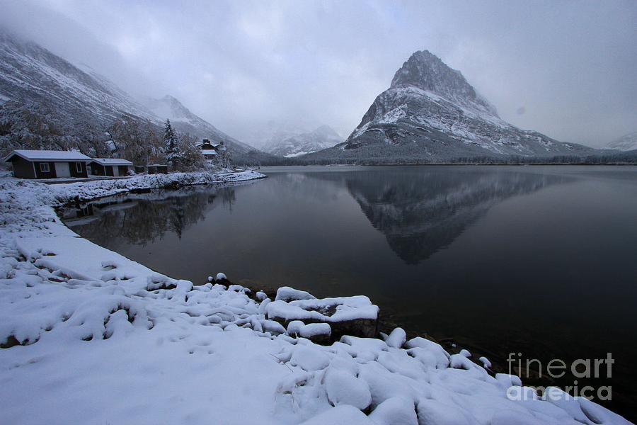 Glacier National Park Photograph - First Snow At Grinnell by Adam Jewell