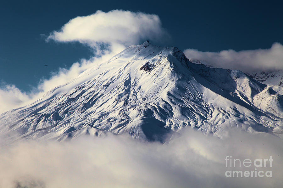 Mountain Photograph - First Snow At Mt St Helens by Adam Jewell