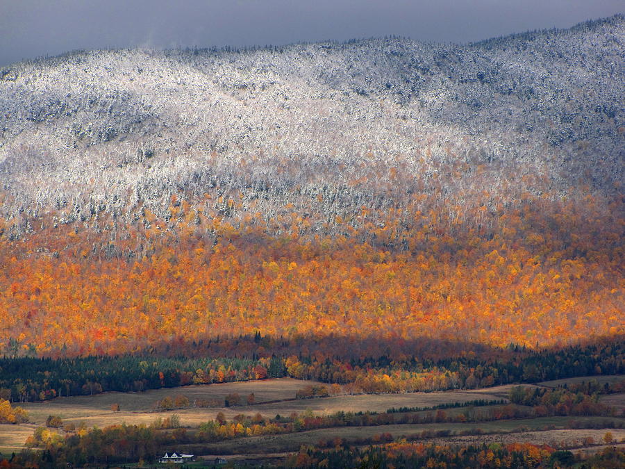 Fall Photograph - First Snow On Mount St-Joseph NDB Quebec Canada by Francois Fournier