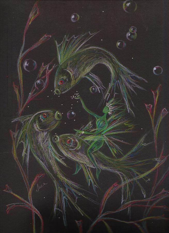 Fish Food Drawing by Dawn Fairies