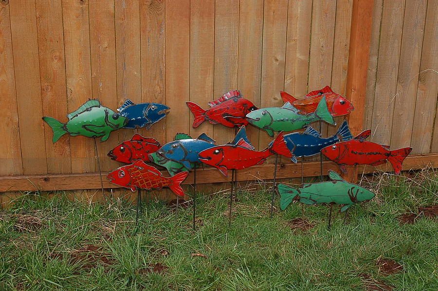 Large Metal Fish Garden Sculpture