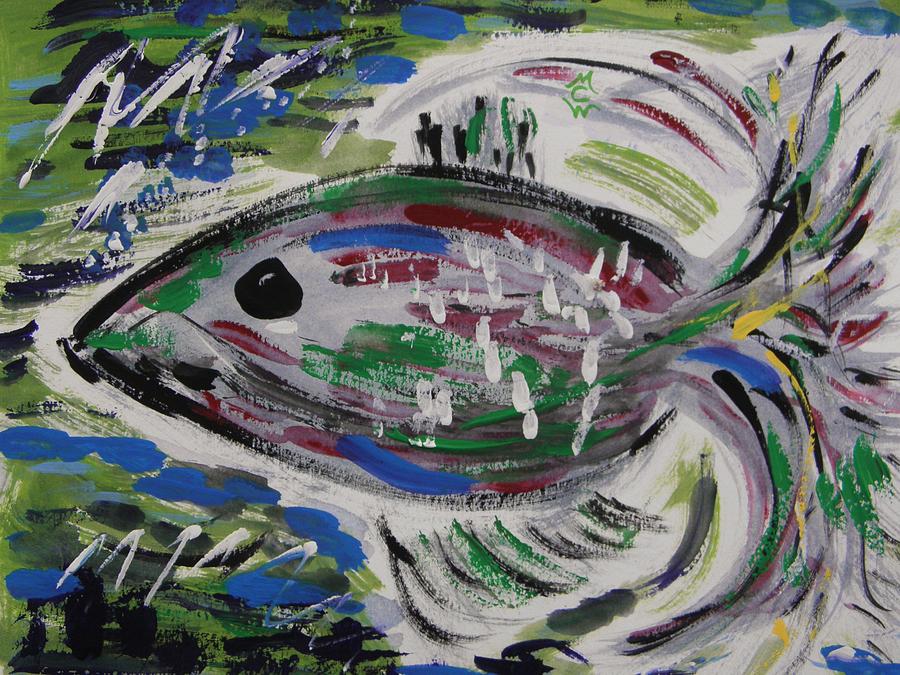 Fish in a Swim Painting by Mary Carol Williams