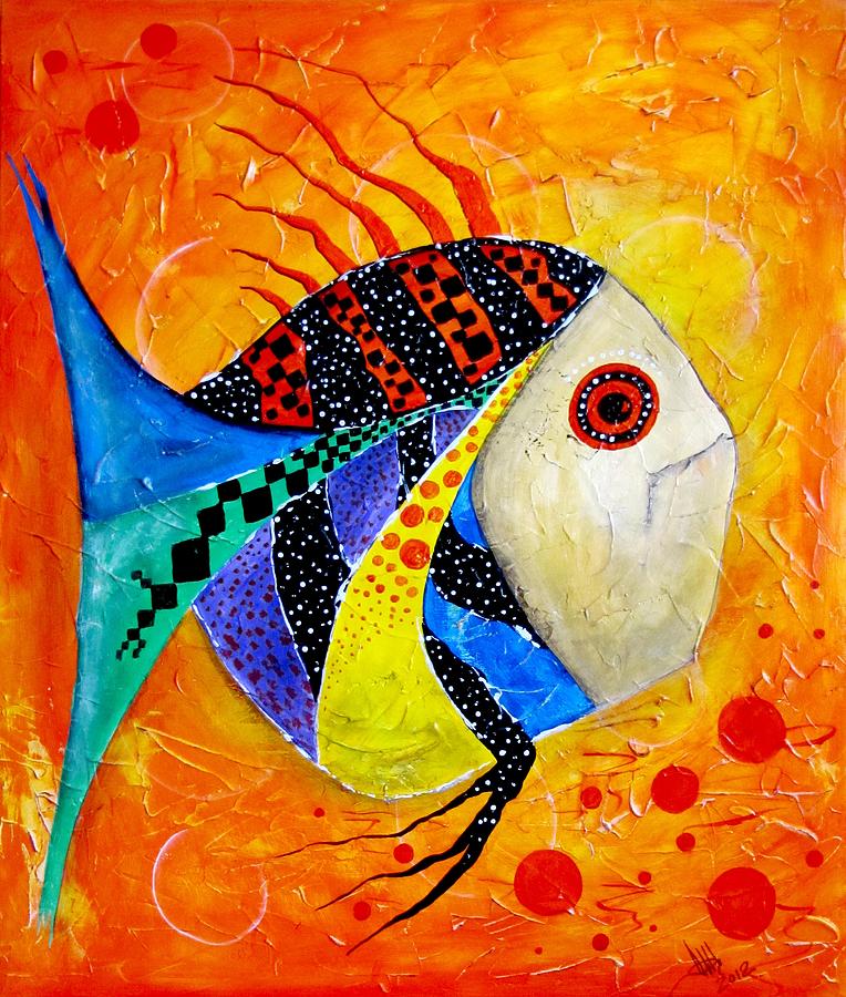 Fish Splatter II Painting by Marek Lutek | Fine Art America