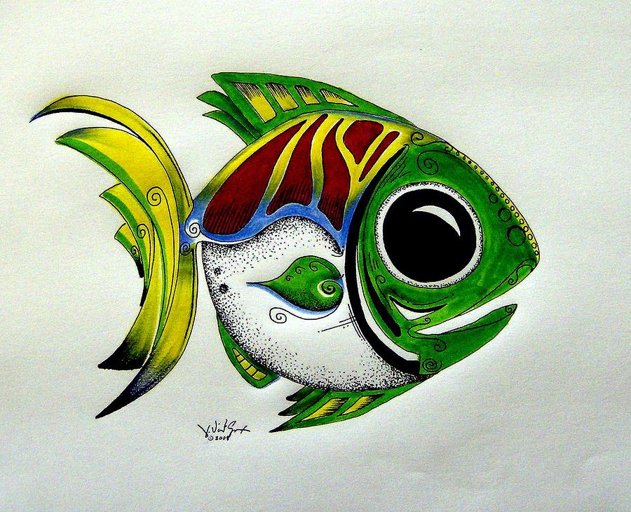 Fish Study 2 Painting by J Vincent Scarpace