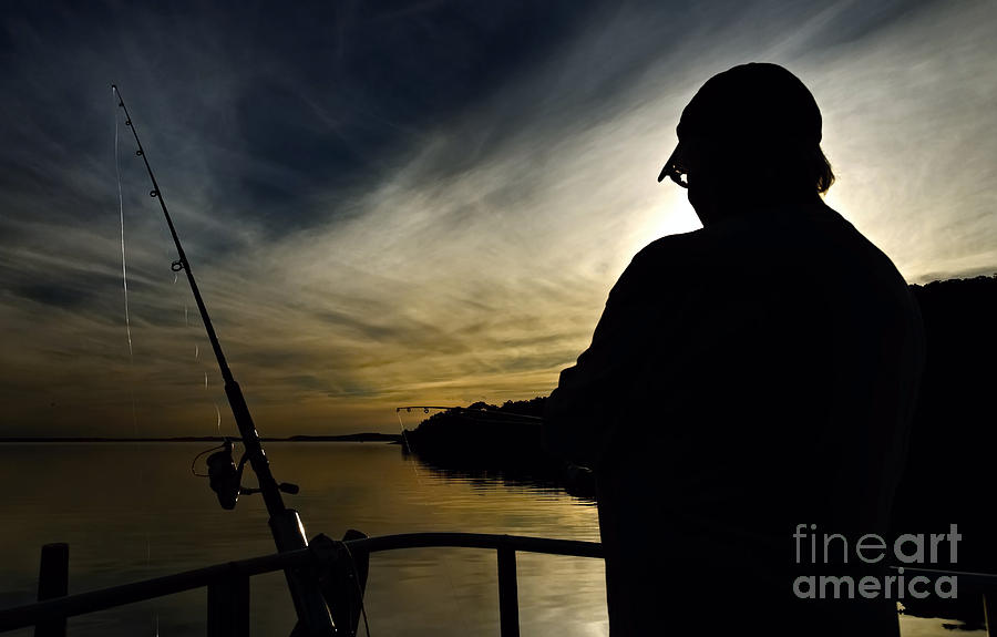 Fisherlady Silhoute Port Stephens Photograph by Geoff Childs