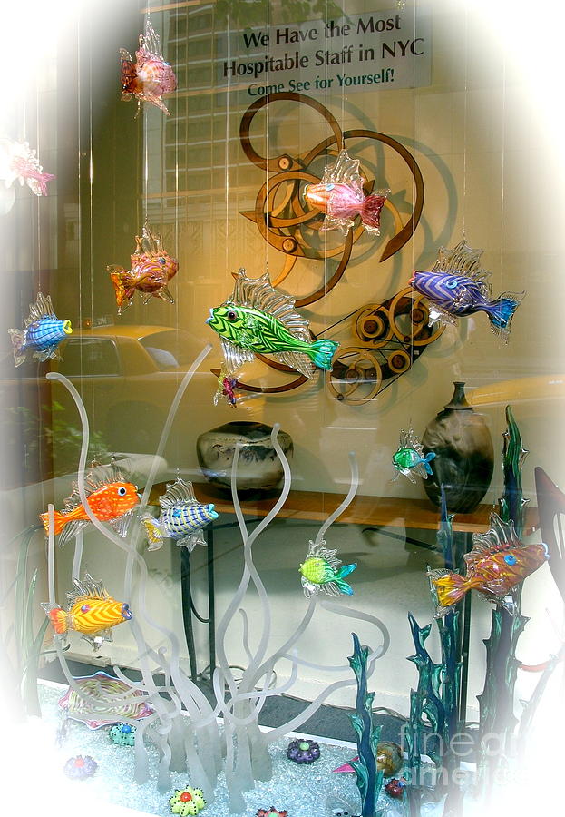 Fish Photograph - Fishies and reflexions and NYC Oh my by Phyllis Kaltenbach