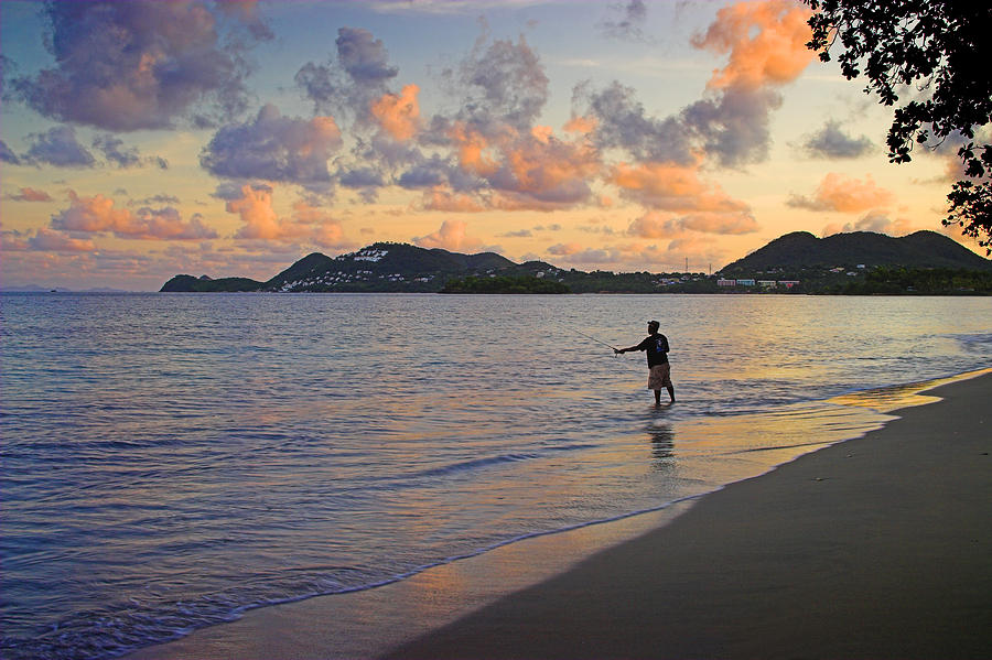 Fishing at Dawn- St Lucia Photograph by Chester Williams
