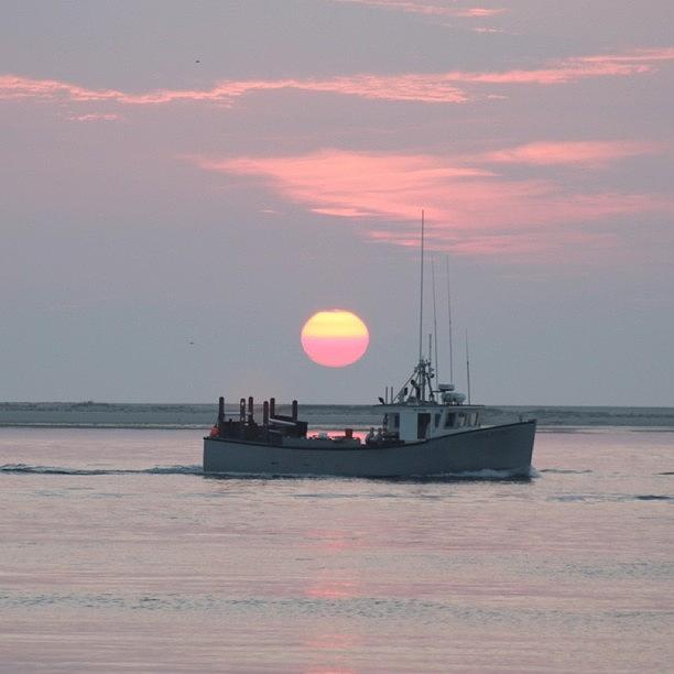 Boat Photograph - Fishing At Sunrise In Chatham by Justin Connor