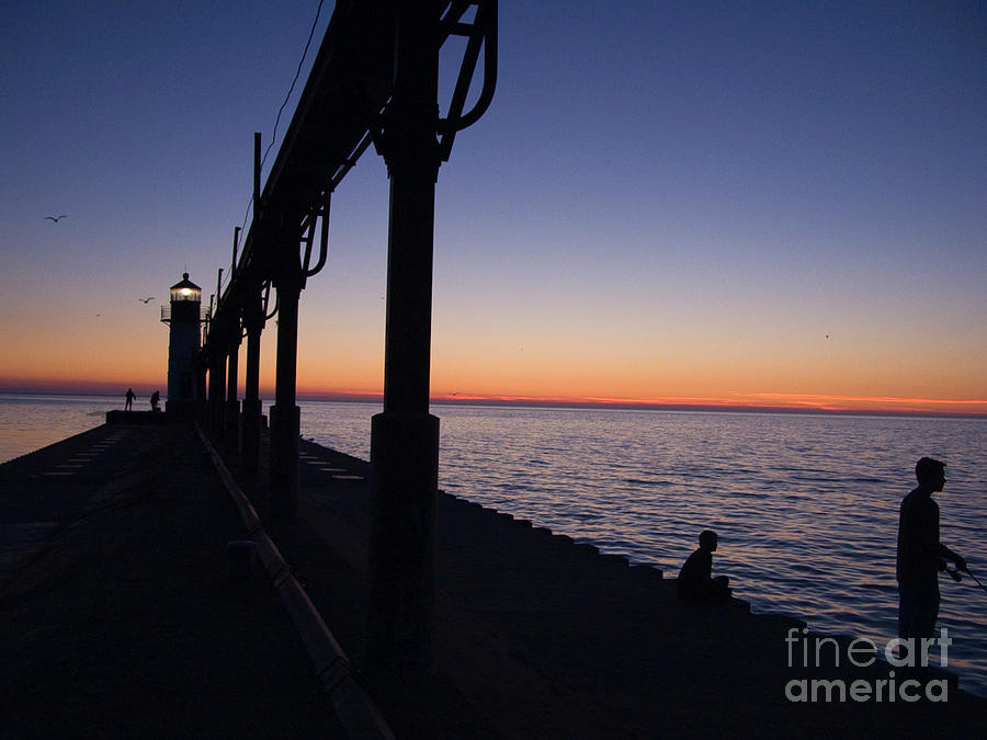 Fishing at Sunset Photograph by Tim Mulina