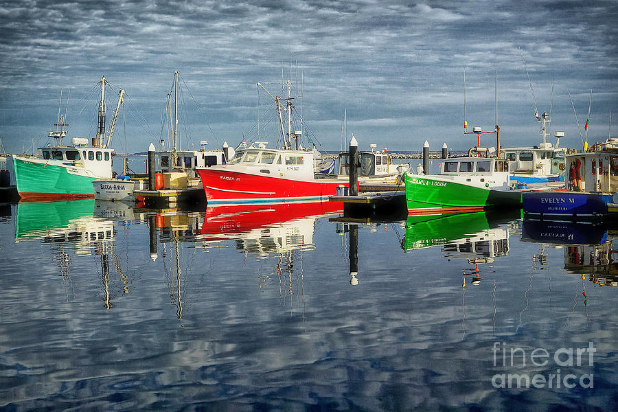 Fishing Boat Reflections At Macmillan Pier In Provincetown 