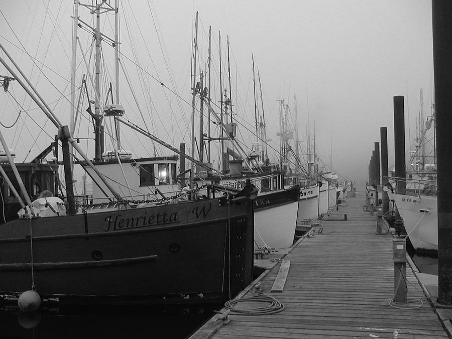 Fishing Boats in Fog Photograph by HW Kateley