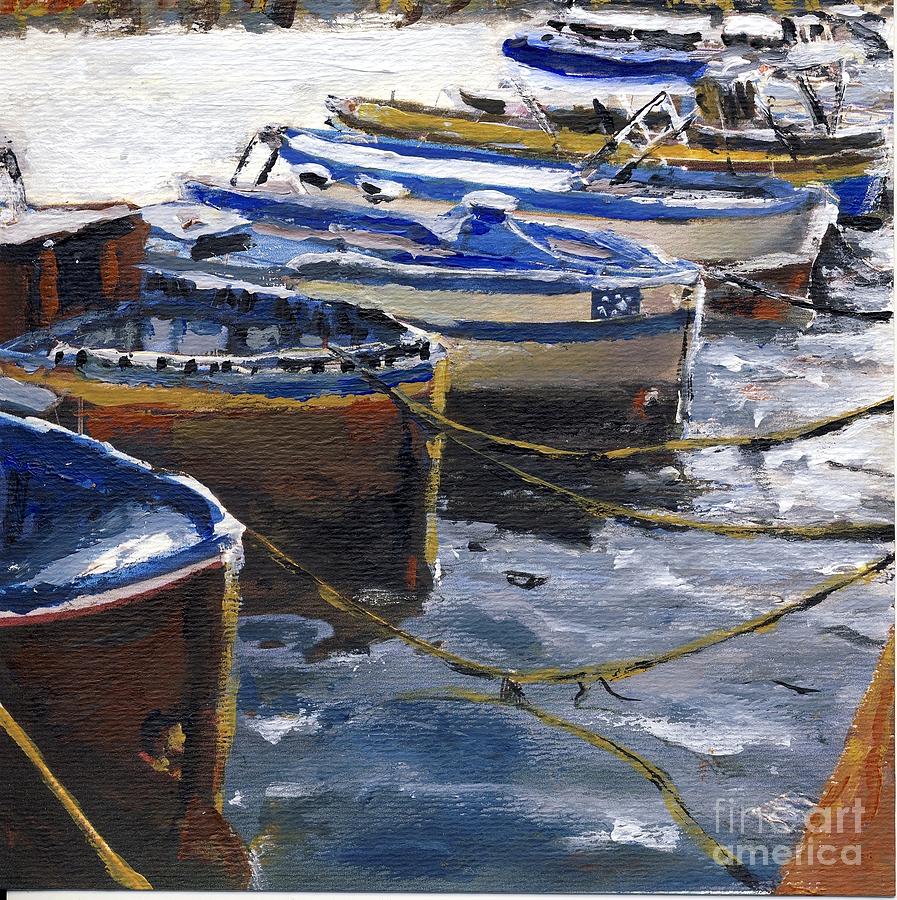 Fishing Boats in Procida Painting by Randy Sprout