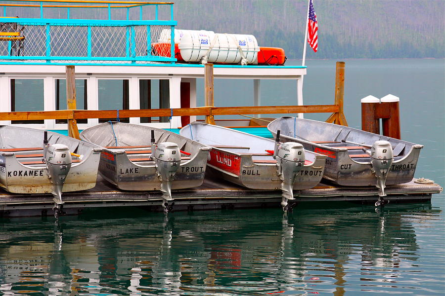 Glacier National Park Photograph - Fishing Boats by Karon Melillo DeVega