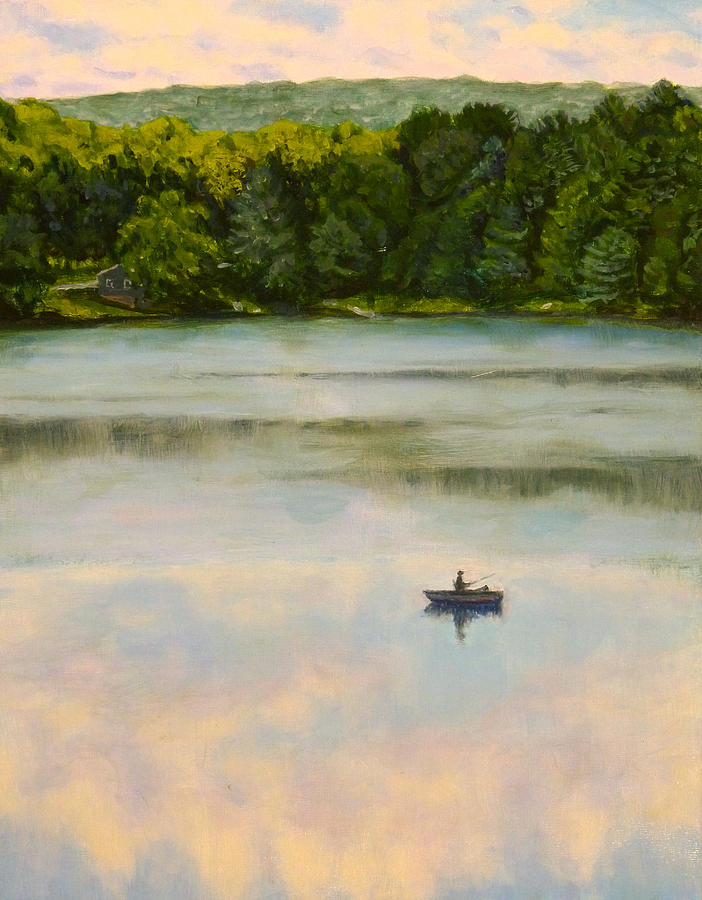 Landscape Painting - Fishing in the Clouds by Joe Bergholm